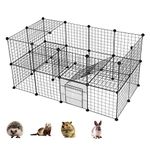 Kilodor Pet Playpen, Metal Yard Fence with Door, 36pcs DIY Cage House for Small Animals, Guiner Pigs, Hamster, Rabbit, Puppy