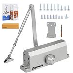 Onarway Door Closer Adjustable Automatic Size 4 Spring Hydraulic for Home & Commercial Use with Fitting Template, for 65~85kg Weight Door, Regular, Top Jamb or Parallel Installation