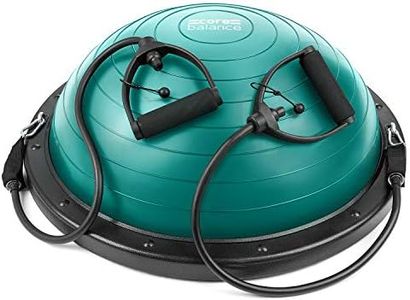 Core Balance Balance Ball Board Inflatable Air Dome With Resistance Bands and Pump 60cm (Blue)