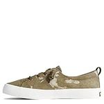 Sperry Women's Crest Vibe MET Leather CAMO Sneaker, Olive, 4 UK