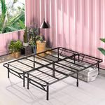 Zinus Shawn SmartBase Folding Guest Bed Frame King (150 x 200 cm) – Space Saving with Underbed Storage, No Assembly – Black