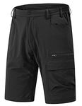 Rdruko Men's Quick Dry Golf Shorts Lightweight Work Cargo Shorts with Zipper Pockets(Black, CA 36)