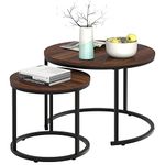 Garden 4 you Nesting Coffee Table Rustic Brown 2 Sets for Small Place Engineered Wood Sofa End Side Table for Living Room Cabin Bed Room Dining Room