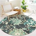Lahome Floral Washable Round Rug 3F