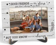 Zmyollo Best Friends Picture Frame, Good Friends Are Like Stars - Wooden Tabletop Photo Frame With Stand, Birthday Graduation Christmas Gifts For Friend Soul Sister Bestie, B01