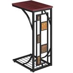 Yaheetech Antique Style Sofa End Table Coffee/Snack Storage Trolley Narrow Side Table for Home/Room/Office