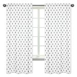 Sweet Jojo Designs 2-Piece Black and White Triangle Tree Window Treatment Panels Curtains for Bear Mountain Watercolor Collection by