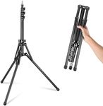 NEEWER Light Stand All Metal with 180° Reversible Legs, 70"/178cm Portable Travel Tripod Stand 1/4" Screw & 5/8" Stud for Indoor Outdoor Photography Speedlite Strobe Ring Light Softbox, ST178R, Black