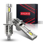 AOLLAKS Upgraded H1 Light Bulb, 700% Brighter 24000LM 6500K with Cooling Fan, High/Low beam Bulb, No Adapter Required, 1:1 Size,Plug & Play, CANbus Ready, Fog light bulb,Pack of 2