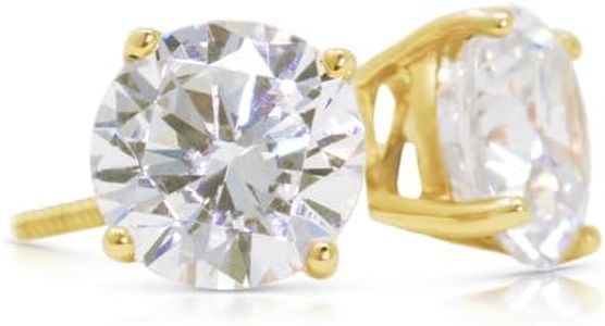 1CT Lab Grown Diamond Stud Earrings, Round 14K Yellow Gold IGI Certified