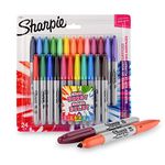 SHARPIE Colour burst Assorted Fine Tip Permanent Marker for Precise Writing |Suitable for Multipurpose Usage| Smudge Free | Office Stationery Items | Pack of 24