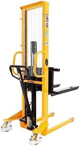 APOLLO Manual Stacker Hand Pallet Forklift 1100lbs Capacity 63" Lifting Height with Fixed Legs and Adjustable Forks Only Suitable for EU Pallets