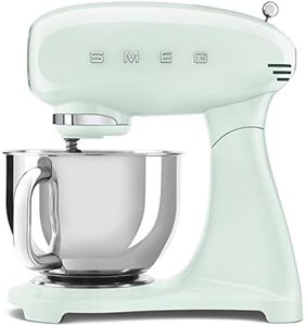 Smeg SMF03PGUK Full Colour Stand Mixer, 50's Style, 10 Speed Settings, 800W, Pastel Green