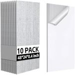 10Pack Large Acoustic Panels, 48x24x0.4 inch Sound Proof Panels for Walls, Self-Adhesive Sound Dampening Wall Panels, Noise Absorbing Decorative Wall Panels, Wall Noise Blocker for Home Studio (Grey)