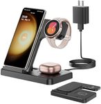 Wireless Charger for Samsung Charging Station: GEEKERA 3 in 1 Foldable Phone Charger Stand for Galaxy Watch6/5 Pro/4/3/Active, S24 Ultra/Plus/S23/S22/S21/S20, Z Fold/Flip Series, Android, Buds 2 Pro