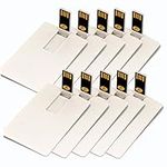 Wafer USB Bussiness Card Flash Drive Blank DIY Memory Stick Wholesale Bulk Pack 10 (8GB, White)