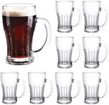 QAPPDA Beer Mugs Set,Glass Mugs With Handle 18oz,Large Beer Glasses For Freezer,Beer Cups Drinking Glasses 520ml,Pub Drinking Mugs Stein Water Cups For Bar,Alcohol,Beverages Set of 8…