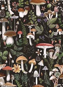 Adhesive Shelf Liner,Boho Mushroom Contact Paper for Cabinets,Vinyl Film Decorative Drawer Liner for Bedroom Dresser Sticker 17.3 inch x 118 inch (Boho Mushroom, 17.3 inch x 118 inch)