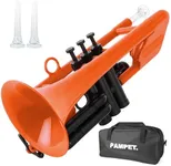 PAMPET SEA LION Professional Plastic Bb Trumpet Standard Trumpets Trumpet Set for Student Beginner Bb Trumpet Instrument (Orange)