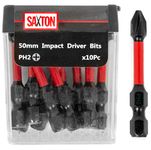 Saxton 10x PH2-50mm Impact Duty Phillips Screwdriver Drill Driver Bits Sets Tic Tac Box Dewalt Milwaukee Bosch