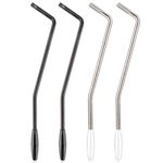 4 Pcs Whammy Bar Electric Guitar Tremolo Arm 6mm Metal Single Tremolo Arm with Tip, 2 Colors Electric Guitar Parts for Electric Guitar Tremolo System (Black Silver)