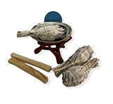 NessaStores 7 pc Sage Smudge Kit with Palo Santo, White Sage, Abalone Shell, and Wooden Tripod Stand Stand for Home Cleansing, Stress Relief & Meditation JC-210