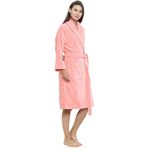 Trident Classic 100% Cotton Shawl Collar Bathrobe, Tenssing Gown, Super Soft, Absorbent-Perfect for Gym, Shower, Spa, Hotel Robe, Vacation (Tender Peach, Medium)