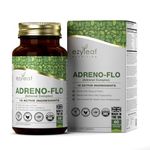 Ezyleaf Adreno-Flo | Ashwagandha Rhodiola Rosea Vitamin C | L Tyrosine Gotu Kola Liquorice Root Pantothenic Acid Ginseng Schisandra | 60 Vegan Capsules | Allergen Free, Non-GMO & UK ISO Certified