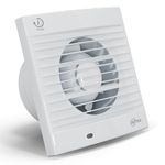 EINTTAX 4 Inch 100mm Bathroom Extractor Fan with Timer, Wall/Window/Ceiling Mounted Exhaust Fan, 12W 130m³/h Silent Extractor Fan for Bathroom, Kitchen, Toilet, White