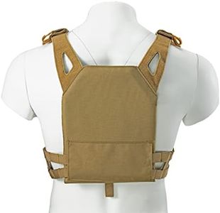 Lancer Tactical Kid's JPC Vest w/EVA Plates for Outdoor/Indoor Airsoft (Color: Tan/Multi-Camo/Black), Tan, One Size Fits Most (Adjustable)