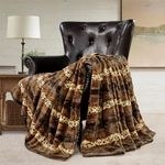 Home Soft Things Animal Printed Double Sided Faux Fur Throw, 50" x 60'', Brushed Leopard Heavy Warm Soft Stripe Throw Blanket for Kids Adults Great Gifts