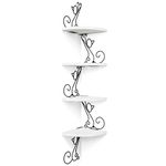 Alsonerbay Corner Shelf Wall Mounted, 4 Tier Cat-shaped Corner Shelves Rustic Wood Floating Shelf Metal Corner Stand for Living Room Bedroom Kitchen Office and More White