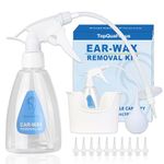 TopQuaFocus Ear Wax Removal Kit -Ear Cleaner Earwax Remover System with Flexible Tips Ear Flush and Ear Flushing & Irrigation Kit Ear Spray Bottle for Adults and Kids 300ml