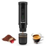 BESCOST 2-in-1 Portable Coffee Maker, 20-Bar Portable Espresso Maker with Heating & 9600mAh Battery, Works with NS Pods & Ground Coffee for Outdoor, Car & Office