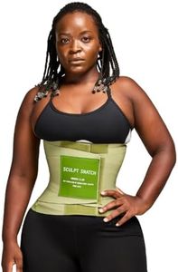 Sculpt Snatch Hourglass Waist Trainer for Women–Adjustable Sweat Band for Stomach, Tummy Control&Workout Waist Trimmer(GREEN,S)