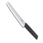 Victorinox Swiss Modern Bread & Pastry Knife, Wavy Edge, 22CM,Black,BL