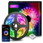 Nexillumi 50Ft LED Strip Lights Music Sync Color Changing RGB LED Strip Remote, Sensitive Built-in Mic, App Controlled LED Lights Rope Lights, 5050 RGB LED Light Strip(APP+Remote+Mic)