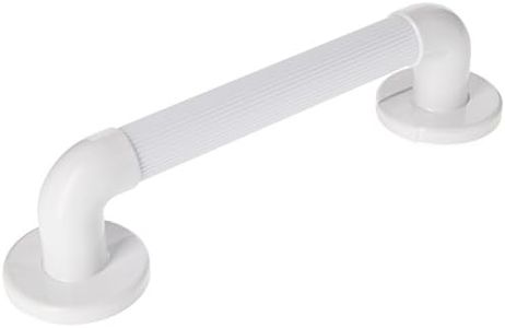 Homecraft Moulded Fluted Grab Rail, Durable PVC Safety Rail and Mobility Aid for Bathroom for Elderly, Disabled and Handicapped Users, Indoor and Outdoor Attachment, 30.5cm