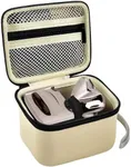 Case for Skull Shaver Electric Pitbull Pro Razor, Hard Travel Rotary Men Head Shavers Beard Trimmer Storage Carrying Box with Zipper Mesh Pocket for Men's Gold Pro Mustache Grooming Kit, Beige-Only
