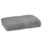 FRESH FROM LOOM Luxury Edition 500 GSM Egyptian 100% Pure Cotton Towel | Soft Dual Stitched Bath Towel for Men & Women | No Hand Touch Production (27x54 inch | Charcoal Grey)-1pc