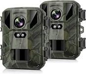 Mini Trail Cameras 2Pack 24MP 1080P Game Camera with Fast 0.2s Motion Activated, Clear 65ft Night Vision Waterproof for Hunting, Wildlife Deer Cam