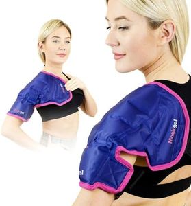 Magic Gel Shoulder Ice Pack - Reusable, Flexible and Long Lasting. Ice Pack for Rotator Cuff Injuries, Bursitis and Swelling. Cold Therapy Compression Wrap for Left or Right Shoulder - Large