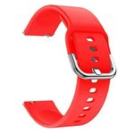 GetTechGo Silicon 22mm Strap Metal Buckle Compatible with Galaxy Watch 3 45mm/Galaxy 46mm/Gear S3 Frontier,Classic/Amazfit Pace/Huawei GT2 46mm/Honor Magic Watch 2(46mm) & Watches with 22mm Lugs-Red