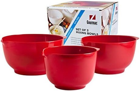 Hutzler Melamine Mixing Bowl Set: 2, 3 and 4 Liters/quarts, Red