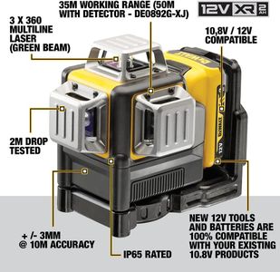 DEWALT 3x360 Green Laser Level – 12V Self-Leveling Tool