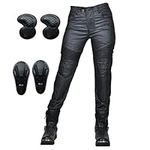 SHAIYOU Womens Motorcycle Trousers,Waterproof Ladies Motorbike Protective Coated Pants Armoured Riding Motocross Stretch Racing Jeans with 4 Removable Armour (A,M)