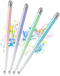 Stylus Pens for Touch Screens, 4PCS Stylus Pen for iPad with Precision Double Fiber Tips, Compatible with Apple iPad/iPhone/Android/Tablets and Other Capacitive Touch Screens