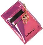 BreakMyStatusQuo Elegant Small Purse Slim RFID Card Holder Wallet with Coin Pocket/Key Pouch & Safety Buckle in Gift Box, to fit Front/Back Pockets (Wildberry Purple)