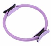 Pilates Ring Double Handle Exercise Circle Yoga Fitness Magic Circle Pelvic Floor Exerciser Non-Slip Dual Grip Foam Pads At Home Workout Equipment For Home Gym 36cm (Purple)