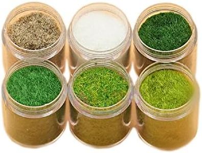 Yalulu 6 Pack Mixed Model Grass Cashmere Powder Green Grass Fairy Garden Miniatures Clay DIY Artificial Sand Table Micro Landscape Building